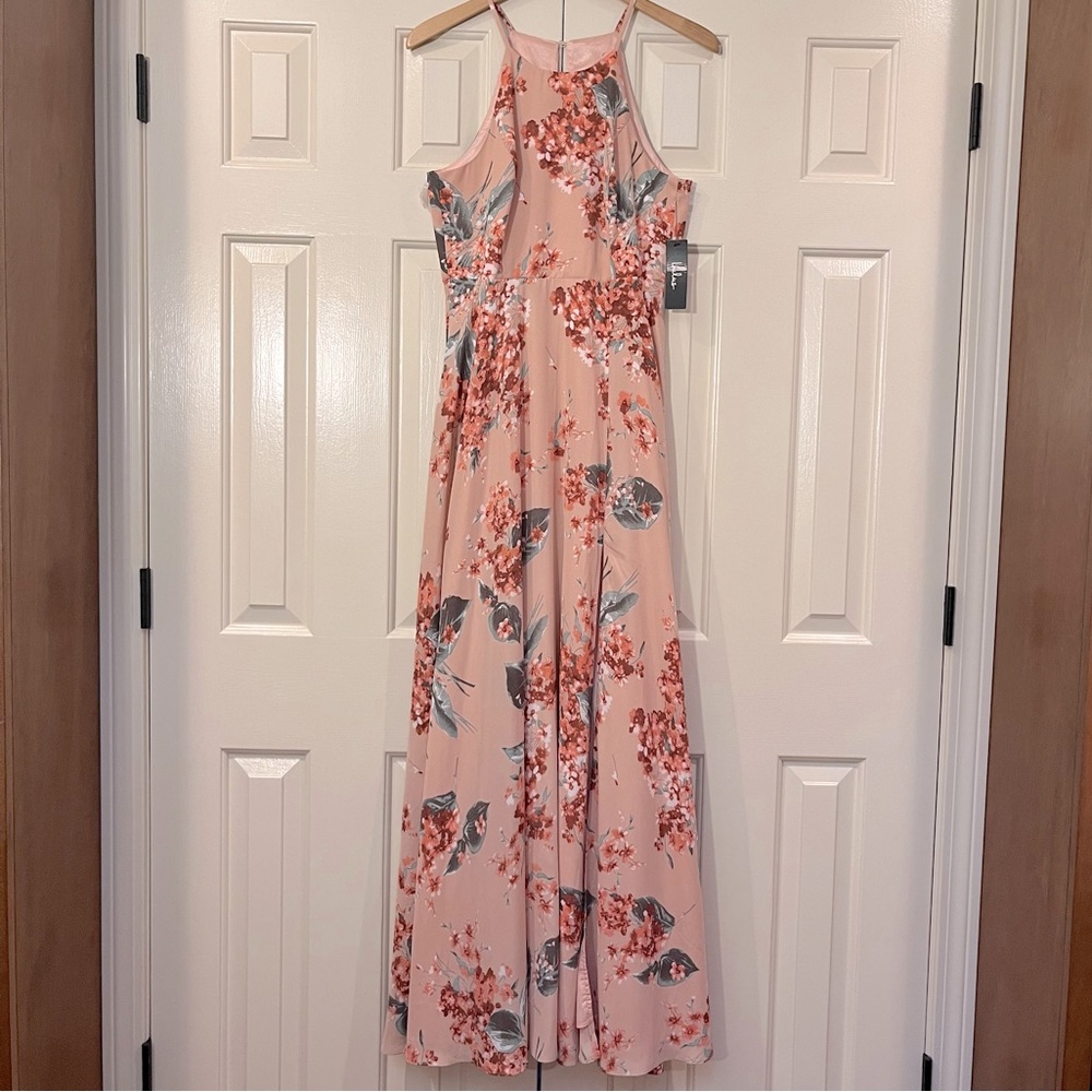 Lulu's Pink Floral Maxi Dress